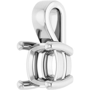Sterling Silver 7 mm Cushion Charm/Pendant Mounting – image 4