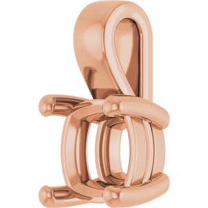 18K Rose Gold 7 mm Cushion Charm/Pendant Mounting – image 4