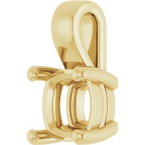 10K Yellow Gold 7 mm Cushion Charm/Pendant Mounting – image 4