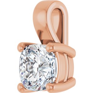 18K Rose Gold 7 mm Cushion Charm/Pendant Mounting – image 3