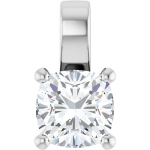 Sterling Silver 8 mm Cushion Charm/Pendant Mounting