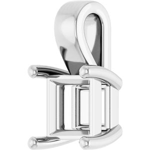 14K X1 White Gold 6 mm Square Charm/Pendant Mounting – image 4