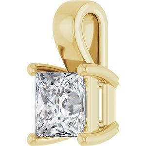 10K Yellow Gold 6 mm Square Charm/Pendant Mounting – image 3