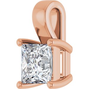 10K Rose Gold 6 mm Square Charm/Pendant Mounting – image 3
