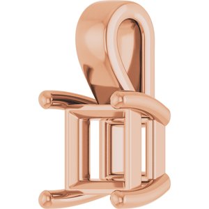 14K Rose Gold 6 mm Square Charm/Pendant Mounting – image 4
