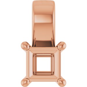 14K Rose Gold 3.5 mm Square Charm/Pendant Mounting – image 2