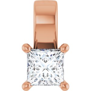 14K Rose Gold 3.5 mm Square Charm/Pendant Mounting