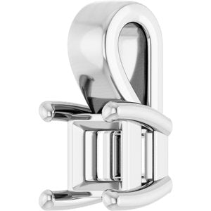 14K White Gold 3.5 mm Square Charm/Pendant Mounting – image 4