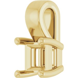 14K Yellow Gold 3.5 mm Square Charm/Pendant Mounting – image 4