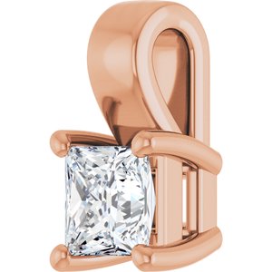 14K Rose Gold 3.5 mm Square Charm/Pendant Mounting – image 3