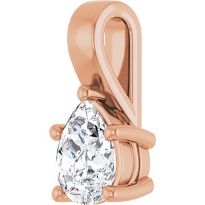 10K Rose Gold 8x6 mm Pear Charm/Pendant Mounting – image 3