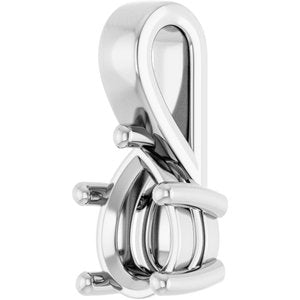 14K X1 White Gold 8x6 mm Pear Charm/Pendant Mounting – image 4