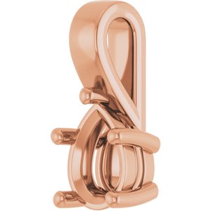 14K Rose Gold 8x6 mm Pear Charm/Pendant Mounting – image 4