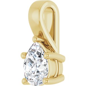 18K Yellow Gold 8x6 mm Pear Charm/Pendant Mounting – image 3