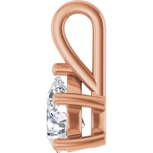 10K Rose Gold 8x6 mm Pear Charm/Pendant Mounting – image 5
