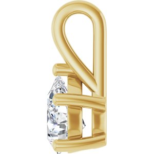 18K Yellow Gold 8x6 mm Pear Charm/Pendant Mounting – image 5