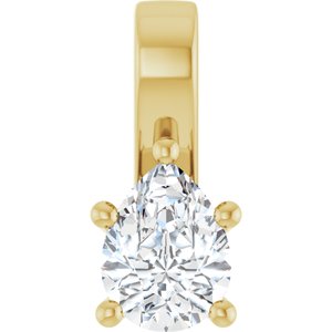 18K Yellow Gold 8x6 mm Pear Charm/Pendant Mounting