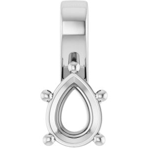 Platinum 8x6 mm Pear Charm/Pendant Mounting – image 2