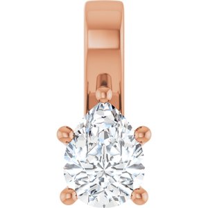 18K Rose Gold 8x6 mm Pear Charm/Pendant Mounting