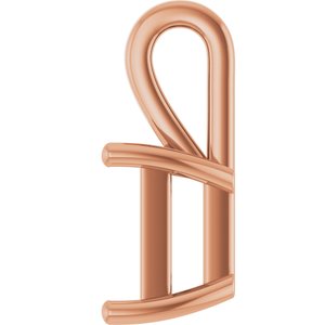 18K Rose Gold 8 mm Square Charm/Pendant Mounting – image 6