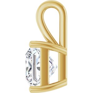 10K Yellow Gold 8 mm Square Charm/Pendant Mounting – image 5