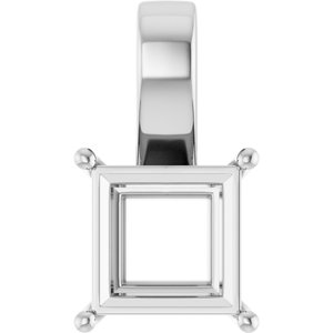 Sterling Silver 10 mm Square Charm/Pendant Mounting – image 2
