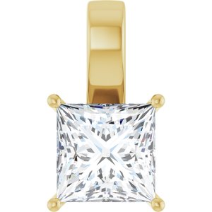 10K Yellow Gold 10 mm Square Charm/Pendant Mounting
