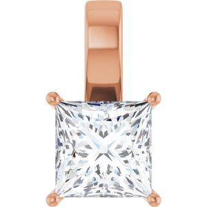 14K Rose Gold 10 mm Square Charm/Pendant Mounting