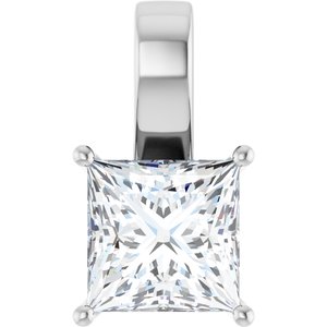 18K White Gold 10 mm Square Charm/Pendant Mounting
