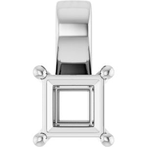 Platinum 4.5 mm Square Charm/Pendant Mounting – image 2