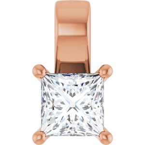 18K Rose Gold 4.5 mm Square Charm/Pendant Mounting