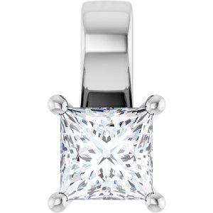 10K White Gold 4.5 mm Square Charm/Pendant Mounting
