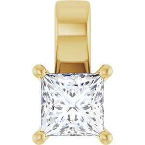 14K Yellow Gold 4.5 mm Square Charm/Pendant Mounting