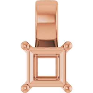 10K Rose Gold 4.5 mm Square Charm/Pendant Mounting – image 2
