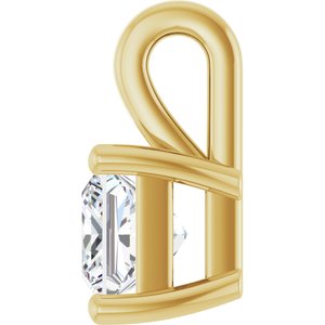 10K Yellow Gold 4.5 mm Square Charm/Pendant Mounting – image 5