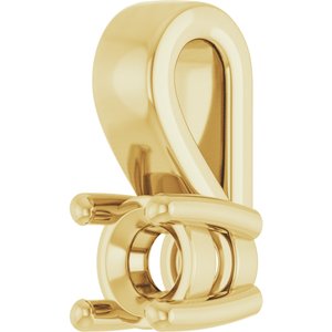 18K Yellow Gold 3.2 mm Round Charm/Pendant Mounting – image 4