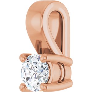 18K Rose Gold 3.2 mm Round Charm/Pendant Mounting – image 3