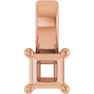 10K Rose Gold 3 mm Square Charm/Pendant Mounting – image 2