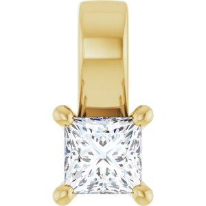 18K Yellow Gold 3 mm Square Charm/Pendant Mounting