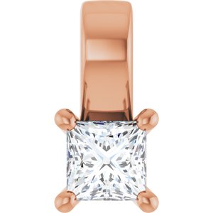 10K Rose Gold 3 mm Square Charm/Pendant Mounting