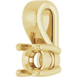 18K Yellow Gold 3.5 mm Round Charm/Pendant Mounting – image 4