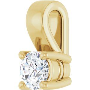 18K Yellow Gold 3.5 mm Round Charm/Pendant Mounting – image 3