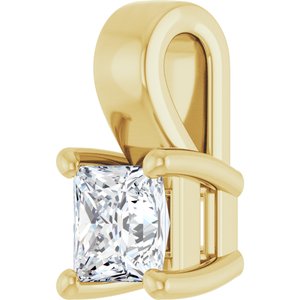10K Yellow Gold 3.25 mm Square Charm/Pendant Mounting – image 3