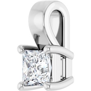 18K White Gold 3.25 mm Square Charm/Pendant Mounting – image 3