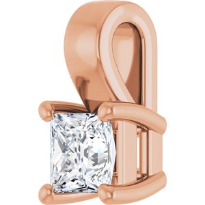 10K Rose Gold 3.25 mm Square Charm/Pendant Mounting – image 3
