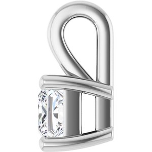 14K X1 White Gold 3.25 mm Square Charm/Pendant Mounting – image 5