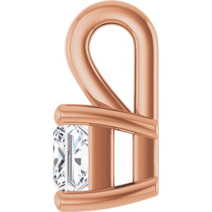 10K Rose Gold 3.25 mm Square Charm/Pendant Mounting – image 5