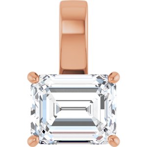 14K Rose Gold 11x9 mm Emerald Charm/Pendant Mounting