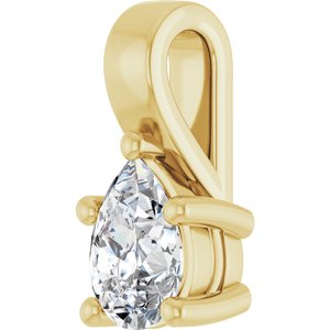 14K Yellow Gold 7x5 mm Pear Charm/Pendant Mounting – image 3