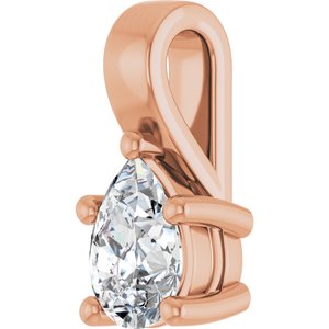 14K Rose Gold 7x5 mm Pear Charm/Pendant Mounting – image 3